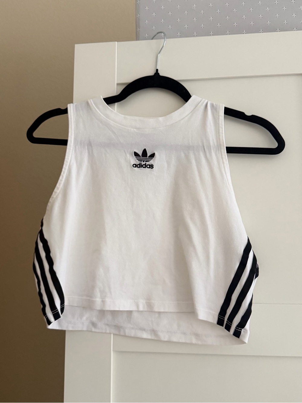 Adidas White Crop Top - Size L